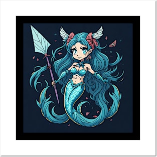 Mermaid blue Posters and Art